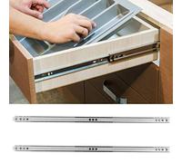 Socobeta Guía para Cajones Accesorios de Hardware de Acero Laminado en Frío Duraderos para Armarios, 2 Piezas/juego de Rieles para Cajones con Rodamiento de Bolas de Alta Resistencia de 17 Mm para
