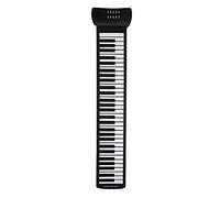Socobeta Hand Roll Piano Teclado Eléctrico Portátil de Silicona de 61 Teclas para Grabar y Enseñar, Puerto para Auriculares para Tocar Silenciosamente, Piano Plegable en Blanco y Negro para