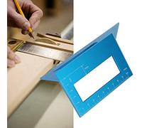 Socobeta Herramienta de Marcado de Regla de ángulo de Aleación de Aluminio de 45/90 Grados, Pulida Fina para Trabajo (Azul)