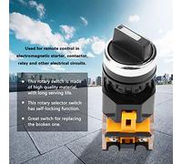 Socobeta Interruptor Selector Mantenido 2NO de 3 Posiciones para Contactores, Interruptor con Función de Autobloqueo, Larga Vida Útil, Ideal para Circuitos de Control de Relés