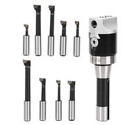 Socobeta Juego de Cabezales de Mandrinado de 2 Pulgadas, 9 Piezas Elaboradas con Precisión, Kits de Herramientas de Fresado CNC con Vástago R8 de 1/2 Pulgada para Profesionales Metalúrgicos