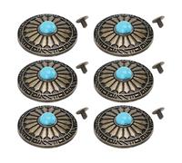 Socobeta Juego de Hebillas de Metal Decorativas, 10 Piezas, Hebilla para Bolso de 30 Mm, Color Turquesa, con Tornillo para Estilo y Seguridad