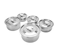Socobeta Juego de Ollas para Sopa Versátiles de Acero Inoxidable con Diseño de Acabado Elegante para una Limpieza sin Esfuerzo - Adecuado para Diversas Tareas Culinarias - 5 Ollas y Tapas para