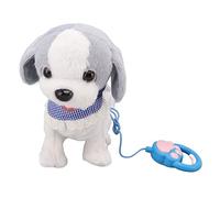 Socobeta Juguete Interactivo para Cachorros de Peluche, Imita la Voz Humana, Canta 8 Canciones en Inglés, 5 Voces Mimadas con Correa de Control Remoto para Decoración de la Casa de (Gris)