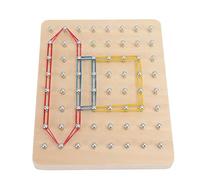 Socobeta Juguetes de Madera de Geoboard, Geoboard de Madera Robusto y Duradero del Tilo con Las Gomas para el Niño