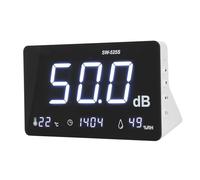 Socobeta Medidor de Nivel de Sonido Medidor de Ruido de Decibelios 4 en 1 con Micrófono Condensador Almacenamiento de Datos USB Aviso de Alarma para Monitoreo Interior