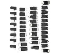 Socobeta Múltiples Adaptadores USB 2.0 Práctico Paquete de 40 de Alta Velocidad para un Fácil Uso y Solución de Problemas de Conexión, Negro