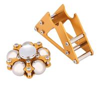 Socobeta Noria de Aleación de Aluminio, Giroscopio con Decoración de Cuentas para Aliviar el Estrés, Juguete de Mano para Niños y Adultos, Pantalla de Oficina Inspiradora