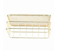 Socobeta Organizador de Almacenamiento de Escritorio Cesta de Almacenamiento de Hierro Dorado para el Hogar, Oficina, Cesta de Escritorio de Malla de Alambre, Comestibles para Decoración del Hogar,