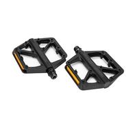 Socobeta Pedales de Bicicleta de Montaña, Reposapiés de Fibra de Poliamida Agrandado, Banda de Rodadura Ancha Antideslizante Doble para Bicicletas de Adultos, Poliamida + Tablero Reflectante (Negro)