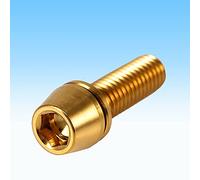 Socobeta Perno de Tornillo de Cabeza Cónica Ligero de Aleación de Titanio con Arandela para Bicicleta de Montaña, Carreras, Automoción (M5x16)