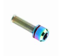 Socobeta Perno de Tornillo de Cabeza Cónica Ligero de Aleación de Titanio con Arandela para Bicicleta de Montaña, Carreras, Automoción (M5x16)