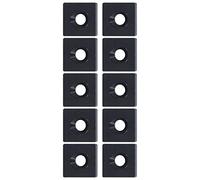 Socobeta Placa de Cubierta de Perfil, Tapas de un Orificio de Aleación de Aluminio Anodizado para Equipos CNC Industriales 10 Piezas para Equipos CNC (Negro)