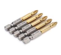 Socobeta Puntas de Destornillador de Cabeza Cruzada PH2, Revestimiento Antideslizante de Acero Fuerte, Vástago Hexagonal de 1/4 ", 50mm, 5 uds. para Destornilladores Eléctricos