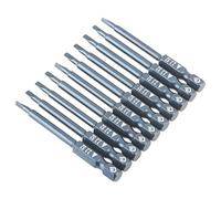 Socobeta Puntas de Destornillador Triangulares Azules Duraderas, Juego de Vástago de 1/4 de Pulgada con Alto par y Buena Dureza, Se Adaptan a la Mayoría de los Taladros, 10 Puntas de Acero de