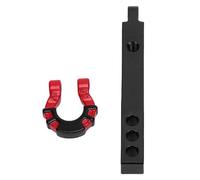 Socobeta Receptor de Gancho de Remolque de Metal RC, Aleación Duradera para 1/8 1/10, Accesorios para Trepador de Control Remoto, 2 Unidades (Hebilla roja)