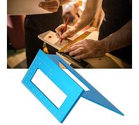 Socobeta Regla de ángulo de Aleación de Aluminio para Carpintería, Indicador de Marcado Duradero de 45/90 Grados para Entusiastas del Bricolaje, Azul/rojo (Azul)