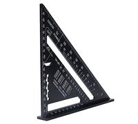 Socobeta Regla Triangular Cuadrada de Carpintero de Aluminio Portátil para Trabajos de Bricolaje, con Escala Clara y Artesanía Exquisita, Aplicable para Entusiastas de la Carpintería, Negro