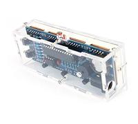 Socobeta Reloj parlante LED Digital Compacto de 4 dígitos Kit de Bricolaje Control de luz Temperatura Fecha y Hora Pantalla Estuche Transparente(Verde)