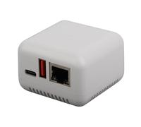 Socobeta Servidor de Impresión de Red USB 2.0 Adaptador para Compartir Impresora Ethernet con Cable con Configuración Plug & Play (Enchufe Europeo)