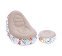 Socobeta Sofá Inflable con Diseño Divertido, Cómodo sofá de Aire Flocado con Taburete para Pies para Sala de Estar Al Aire Libre