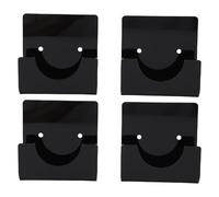 Socobeta Soporte de Barra de Cortina de Ducha de Baño de Acrílico Transparente, Retenedor Adhesivo Fuerte para Uso Doméstico, 4 Uds. (Negro)