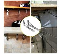 Socobeta Soporte de Estante de Pared Triangular de Acero Inoxidable, Soporte de Mesa Plegable Resistente y Duradero para Garaje de Casa 2 Piezas