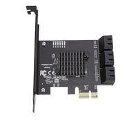Socobeta Tarjeta de Expansión del Controlador PCI E 1X Serial ATA 3,0 de 6 Puertos, Transferencia de Datos Eficiente para y con Soporte de Perfil bajo
