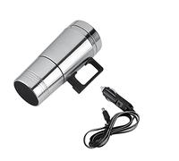 Socobeta Taza Calefactora para Coche de 12V y 24V, Taza de Viaje Eléctrica de Acero Inoxidable con Línea Eléctrica Desmontable para Hacer café y té con Agua Caliente (24V)