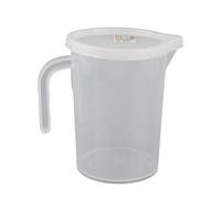 Socobeta Taza Medidora de Plástico Transparente con en ángulo, Esencial para Cocinar Ligero con Tapa para Amantes de la Comida, 500ml/1000ml (500ML)