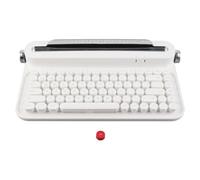 Socobeta Teclado Bluetooth Vintage, Teclas Redondas Portátiles 86 Teclas Teclado de Máquina de Escribir Universal Lindo para para Tableta Portátil para iOS(Blanco)