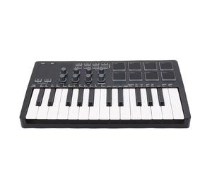 Socobeta Teclado MIDI con Sensor Avanzado de 25 Teclas con Pads y Perillas Retroiluminados RGB para Producción Musical