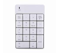 Socobeta Teclado Numérico USB Inalámbrico 18 Teclas Teclado Numérico Compacto para Computadora Portátil PC de Escritorio (Blanca)