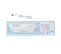 Socobeta Teclado Plegable de Silicona con Cable USB, 103 Teclas, Silencioso, Resistente Al Agua, para PC, Portátil y Escritorio (Azul)