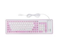 Socobeta Teclado Plegable de Silicona con Cable USB, 103 Teclas, Silencioso, Resistente Al Agua, para PC, Portátil y Escritorio (Púrpura)