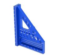 Socobeta Transportador Cuadrado de Carpintería, Regla Triangular de Inglete de Alta Precisión para Marcar Entusiastas del Bricolaje, Aleación de Aluminio (Azul)