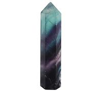Socobeta Varita de de Fluorita Natural, Piedra Curativa para Limpieza Energética y Meditación de Crecimiento Espiritual para Decoración del Hogar (60mm-65mm)