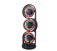 Socobeta Ventilador de Mesa Recargable por USB, Velocidad Ajustable, Ventilador de 3 Cabezales, Energía Eólica para Material de Trabajo de Oficina, Ligero (Gris)