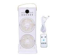 Socobeta Ventilador de Nebulización de Doble Ventilador con 6 Boquillas, Rotación de 360 Grados, Batería de 2400mAh para Refrigeración Al Aire Libre de Oficina en Casa