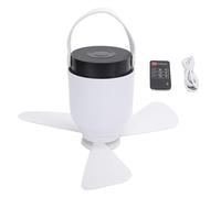 Socobeta Ventilador de Techo Recargable por USB con Mando a Distancia y Luz LED para Tienda de Campaña, Dormitorio, Uso Interior y Exterior
