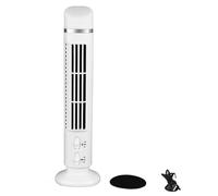 Socobeta Ventilador de Torre Silencioso USB, Ventilador de Mesa de Escritorio Eléctrico Portátil sin Aspas con Luz para Dormitorio, Hogar y Oficina (Blanco)