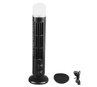 Socobeta Ventilador de Torre Silencioso USB, Ventilador de Mesa de Escritorio Eléctrico Portátil sin Aspas con Luz para Dormitorio, Hogar y Oficina (Negro)