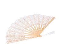 Socobeta Ventilador Plegable, Plegable de Transporte de Ventiladores Decorativos de Diseño de Diseño Fácil para Decorar para Decoración (Beige)