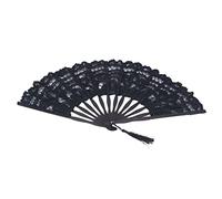 Socobeta Ventilador Plegable, Plegable de Transporte de Ventiladores Decorativos de Diseño de Diseño Fácil para Decorar para Decoración (Negro)