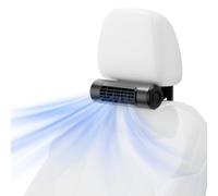 Socool - Ventilador portátil de 10.000 mAh para coche, alimentado por pilas, 4 velocidades, para asiento trasero, mini ventilador de cuello para reposacabezas trasero, ajuste de inclinación de 70°