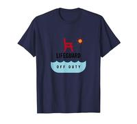 Socorrista Fuera de Servicio Vacaciones Playa Diversión Verano Camiseta, Hombre, Azul Marino, L
