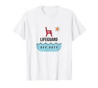 Socorrista Fuera de Servicio Vacaciones Playa Diversión Verano Camiseta, Hombre, Blanco, S