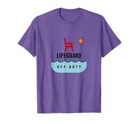 Socorrista Fuera de Servicio Vacaciones Playa Diversión Verano Camiseta, Hombre, Morado Jaspeado, L