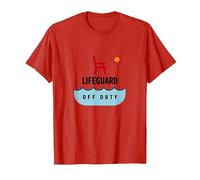 Socorrista Fuera de Servicio Vacaciones Playa Diversión Verano Camiseta, Hombre, Rojo, S