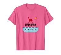 Socorrista Fuera de Servicio Vacaciones Playa Diversión Verano Camiseta, Hombre, Rosa Jaspeado, XL